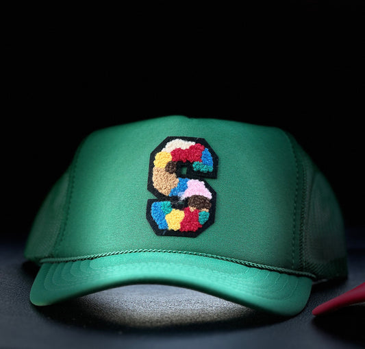 Green Trucker w/ Multi-Color Letter